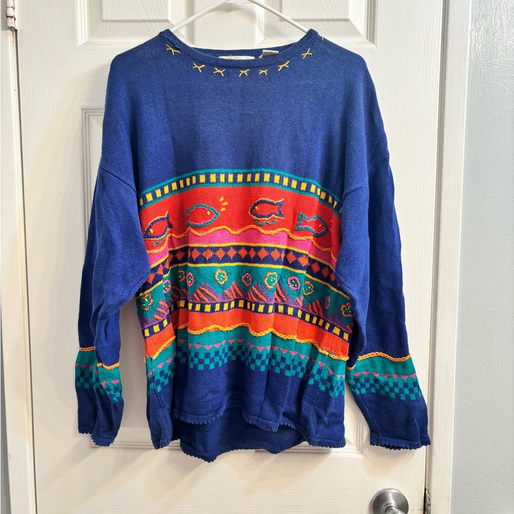 Bugle Boy Classics Blue Knit with Fun Details